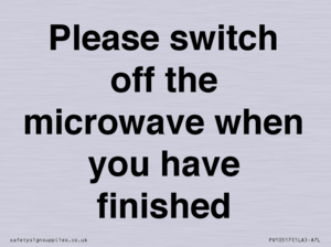 Please switch off the microwave when you have finished